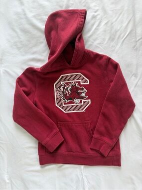 Russell Athletic Maroon Pullover Hoodie with Graphic Chest Logo